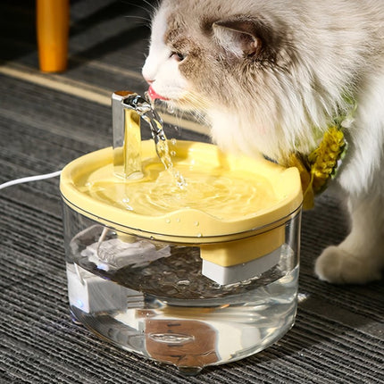 Fontaine à eau pour chat ultra silencieuse de 1 500 ml avec chargement USB et prévention de l'épuisement