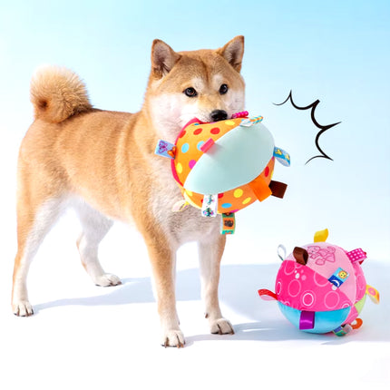 Jouet interactif en peluche avec balle sonore pour chiens