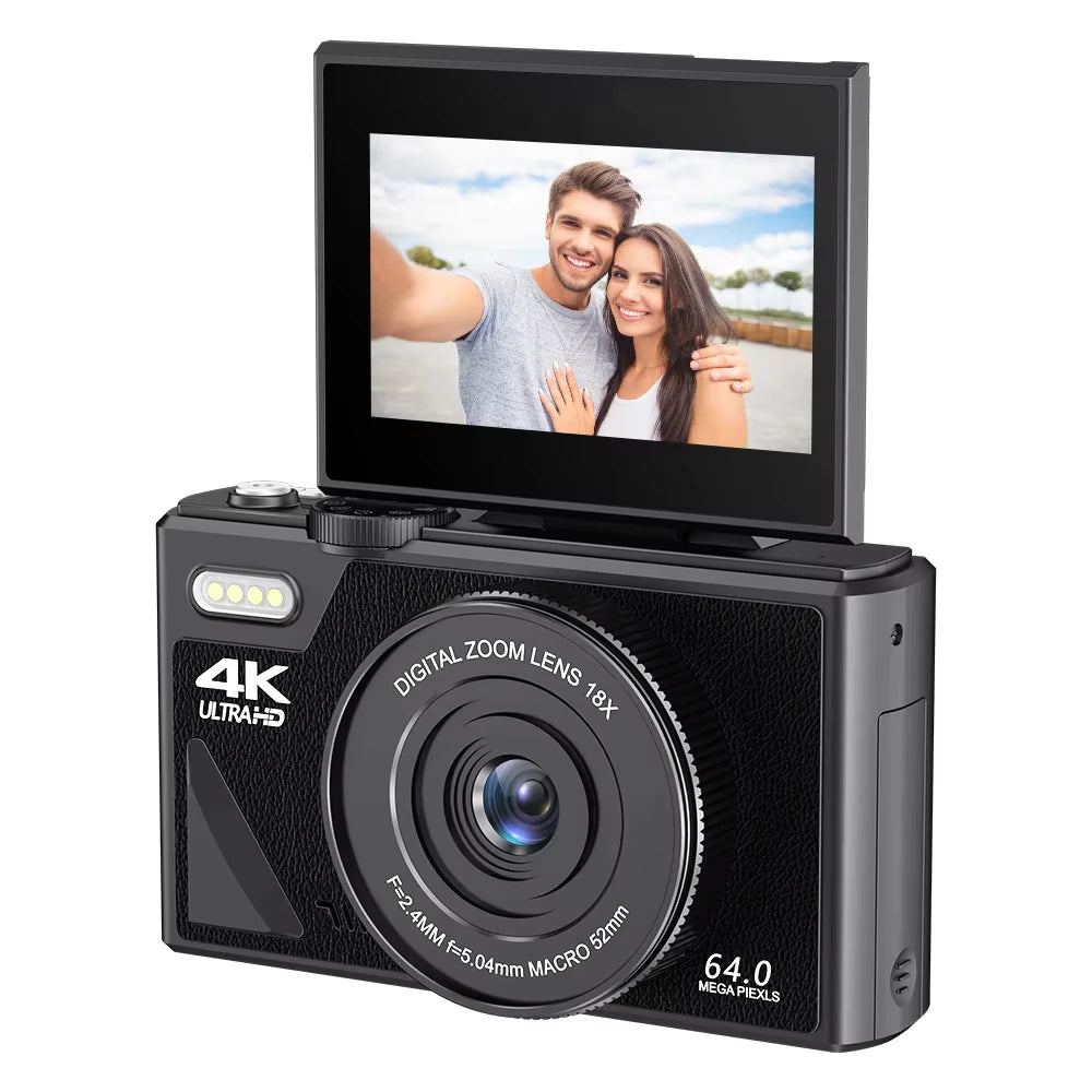 64MP 4K Digital Camera with 18X Zoom