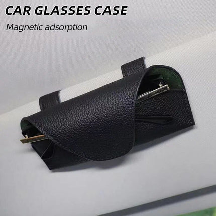 Universal Leather Sun Visor Car Glasses Holder - Wnkrs