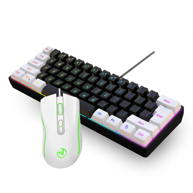 Combo de teclado para juegos con cable de 61 teclas y mouse con retroiluminación RGB