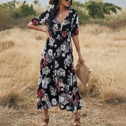 Elegant Summer Printed Maxi Dress