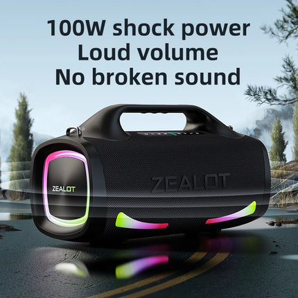 Portable Party Speaker with Bluetooth 5.2, 100W Power