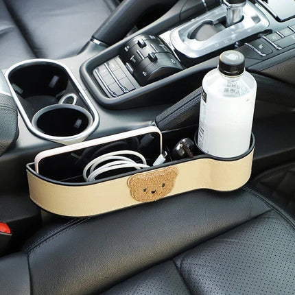 Cute Cartoon Bear Car Seat Gap Organizer with Tissue Holder - Wnkrs