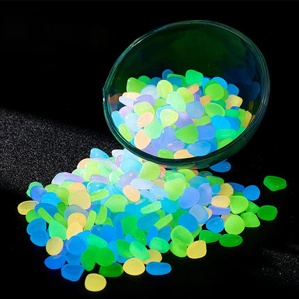 100pcs Glow-In-The-Dark Decorative Pebbles