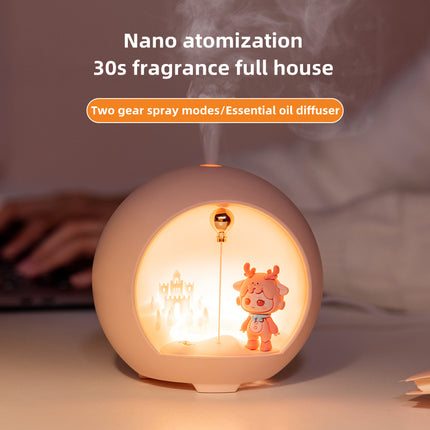 Lampe d'aromathérapie de dessin animé mignon et mini humidificateur d'air USB