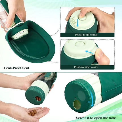 Bouteille d'eau et récipient de nourriture portable 2 en 1 pour chien pour activités de plein air