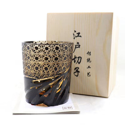 Edo Kiriko Japanese Sake  Whiskey Glass Hand Carved Carved Cup Household - Wnkrs