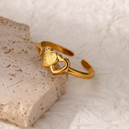 Anillo minimalista ajustable con forma de corazón