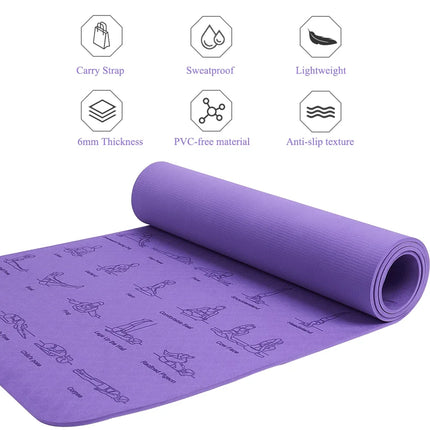 Tapis de fitness antidérapant pour le yoga, le Pilates, la salle de sport et les entraînements à domicile