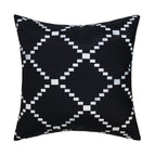 2 pièces 18x18 pouces / Noir avec motif diamant blanc