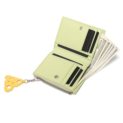 Portefeuille court de luxe pour femme avec pendentif fromage