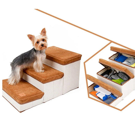 Multi-Purpose Dog Steps with Storage - Pet Stairs and Ramp for Small Dogs and Cats - Wnkrs