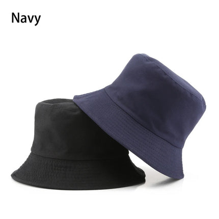 Sombrero de pescador reversible clásico de algodón negro: gorra informal para el sol para aventuras al aire libre