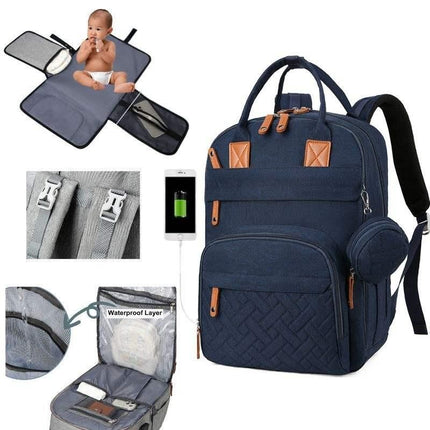 Multifunctional Diaper Bag Backpack with Changing Station - Waterproof, Spacious, and Versatile for Modern Parents - Wnkrs