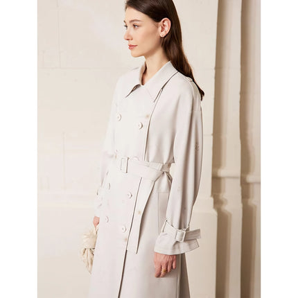 Trench-coat minimaliste élégant à double boutonnage avec ceinture