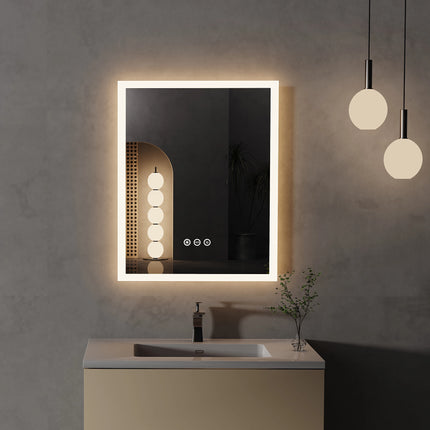 Miroir de salle de bain antibuée avec éclairage LED et fonction Smart Touch