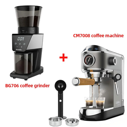 Cafetera espresso semiautomática de 20 bares con varilla espumadora de leche