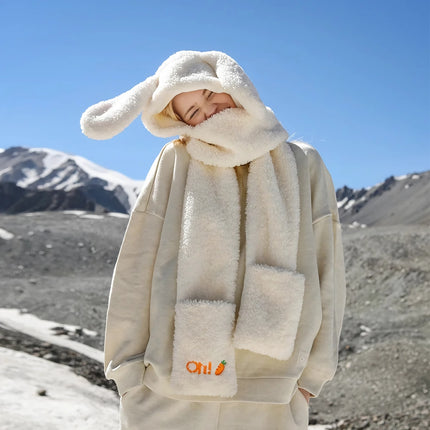 Bonnet mignon à grandes oreilles de lapin pour femme