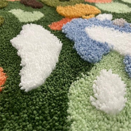 Tapis antidérapant doux à thème mousse et galets pour enfants