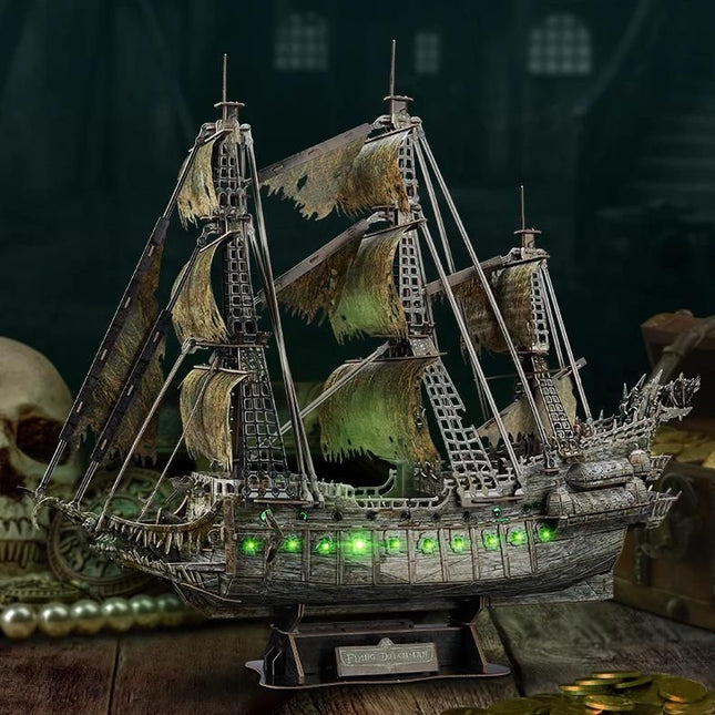 3D LED Flying Dutchman Pirate Ship Puzzle - 360 Pieces - Wnkrs