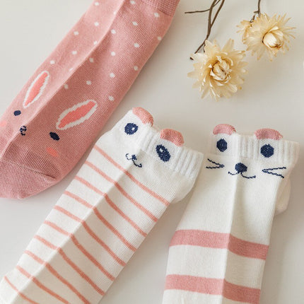 5 pares de calcetines bajos con forma de gato rosa: calcetines náuticos modernos y cómodos