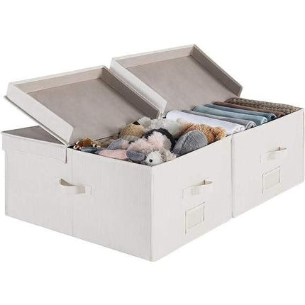 55L Large Storage Bin with Double-Open Lid & Divider - Wnkrs