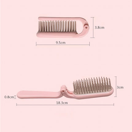 Compact Foldable Detangling Hair Brush & Scalp Massager