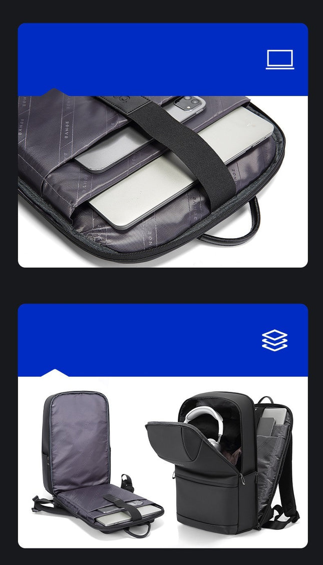 Mochila de negocios multifunción impermeable para hombre