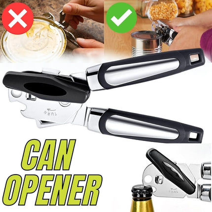 Manual Can Opener Smooth Edge Heavy Duty Stainless Steel Blades Beer Opener - Wnkrs