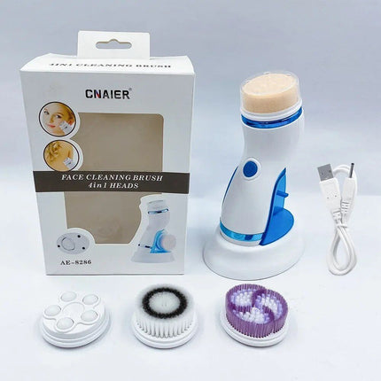 4-in-1 Electric Face Cleanser & Roller Massager: Ultimate Skin Care Tool - Wnkrs