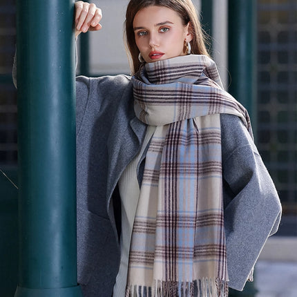 Imitation Cashmere Plaid Winter Scarf