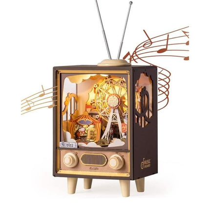 3D Wooden Sunset Carnival Music Box with Light - Wnkrs