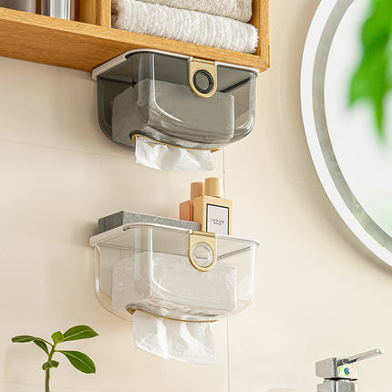 Modern Wall-Mounted Tissue Box & Storage Dispenser