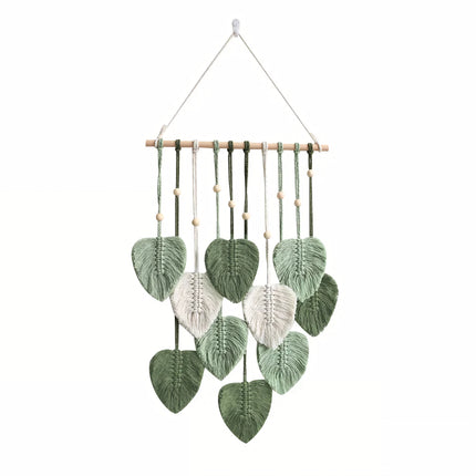 Handwoven Cotton Rope Leaf Wall Hanging Tapestry