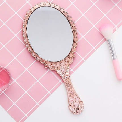 Vintage Floral Handheld Makeup Mirror