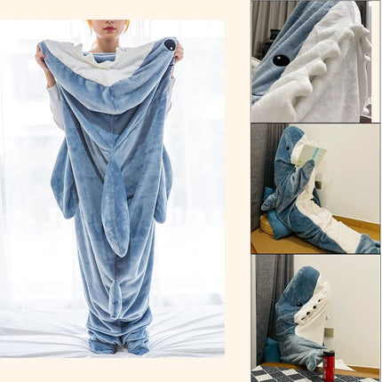 Home Soft Flannel Shark Blanket Hoodie - Wnkrs