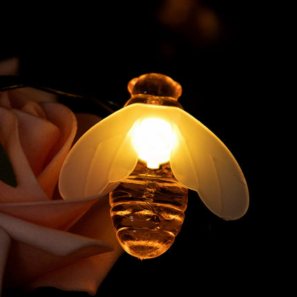 Guirnalda de luces solares con forma de abeja