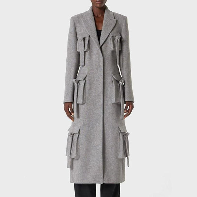 Chic Patchwork Windbreaker Trench Coat for Women