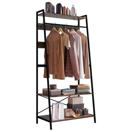 Chic Heavy-Duty Metal Clothes Rack with Shelves and Hooks - Wnkrs