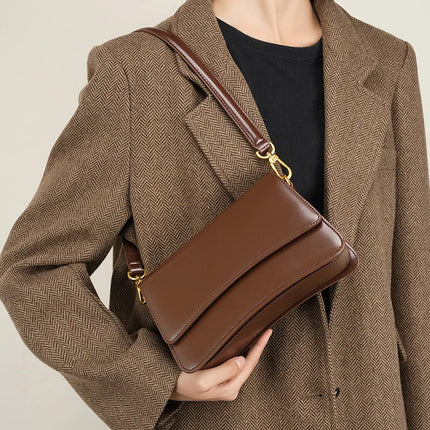 Sac à bandoulière vintage en cuir véritable pour femme – Sac à main sous les bras de haute qualité