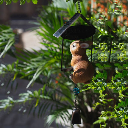 Charmant pendentif de jardin en forme de lapin - Décoration d'extérieur en résine