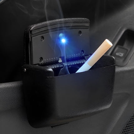 Cenicero portátil para coche sin humo con luz LED y tapa