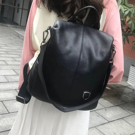 Sac à dos en cuir véritable pour femme