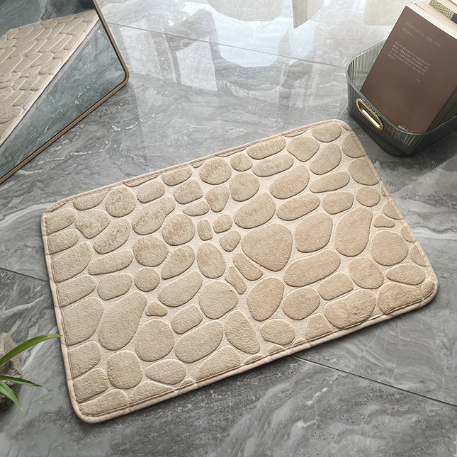 Tapis de bain en mousse à mémoire de forme avec pavés en relief