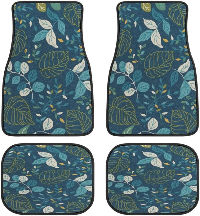 Universal Blue Floral Print Car Floor Mats Set - Wnkrs