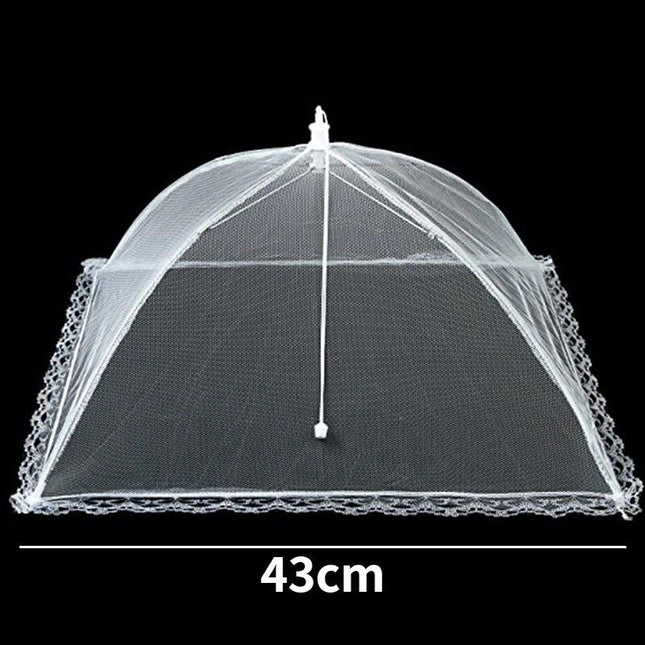 Lace-Trimmed Foldable Mesh Food Cover - Wnkrs