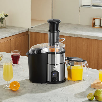 Extracteur de jus centrifuge de 850 W avec nettoyage facile et grande goulotte d'alimentation pour fruits et légumes