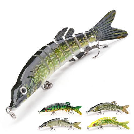 Leurre de pêche Crankbait Mini Pike 10 cm 8,7 g - Leurre artificiel à immersion lente pour brochet, bar et plus encore