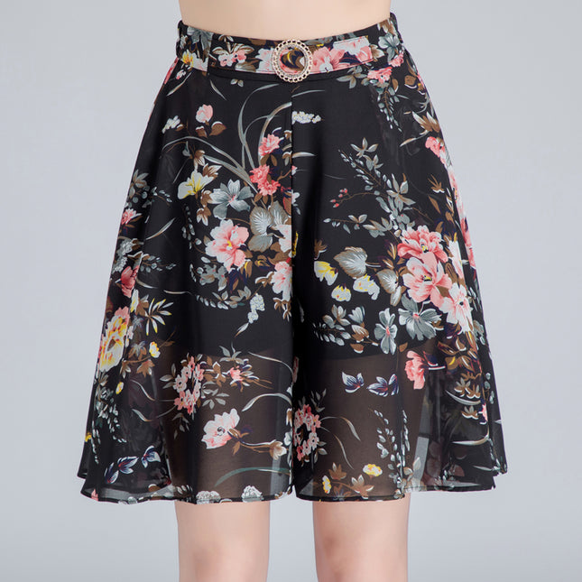 Jupe short à jambe large en mousseline de soie pour femme